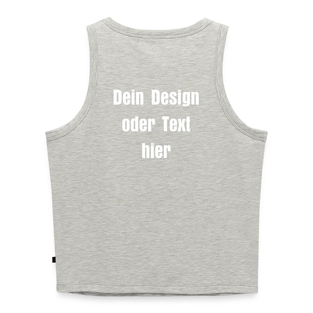 Frauen Cropped Tank Top - personalisierbar - Grau meliert