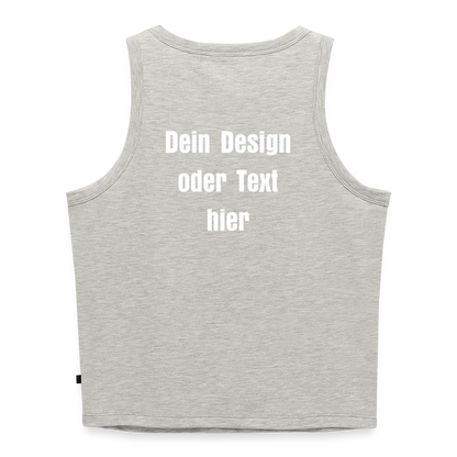 Frauen Cropped Tank Top - personalisierbar - Grau meliert