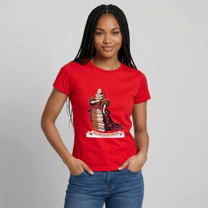"Ich habe da mal eine Idee. Barock-Motiv" Motiv-T-Shirt für Frauen, Farbe Rot