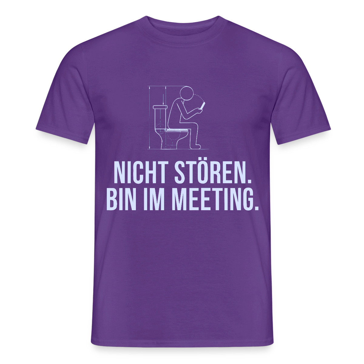 Nicht stören. Bin im Meeting. Motiv-T-Shirt für Männer, Farbe Lila