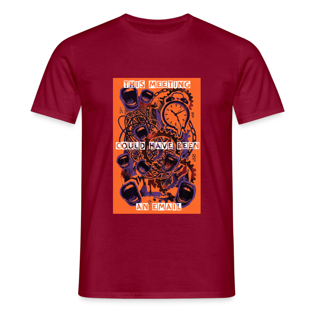 "Meeting Email" Motiv-T-Shirt für Männer - Ziegelrot