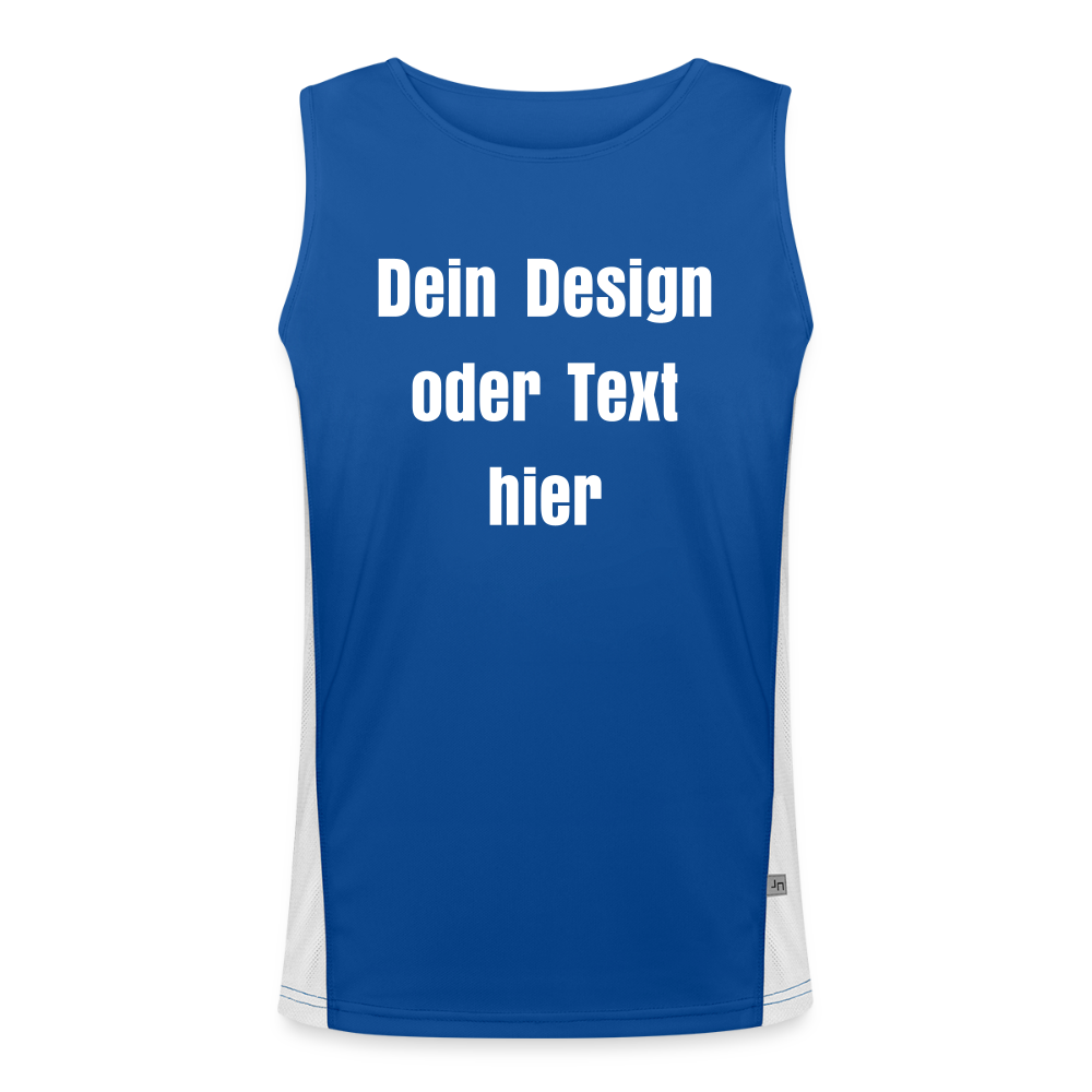 Funktionelles Kontrast-Tank Top für Männer  - personalisierbare Vorder- und Rückseite - Royal/Weiß
