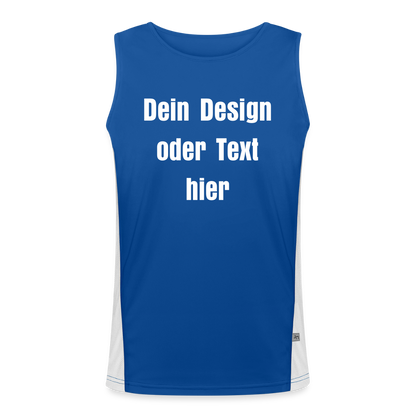 Funktionelles Kontrast-Tank Top für Männer  - personalisierbare Vorder- und Rückseite - Royal/Weiß