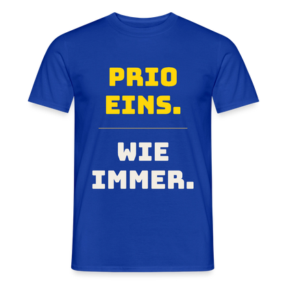 "Prio eins. Wie immer." Motiv-T-Shirt für Männer, Farbe Dunkelblau