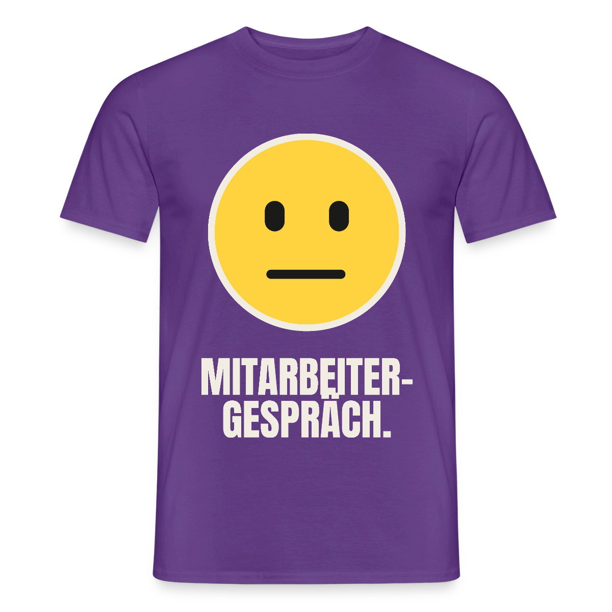 Mitarbeitergespräch. Motiv-T-Shirt für Männer, Farbe Lila
