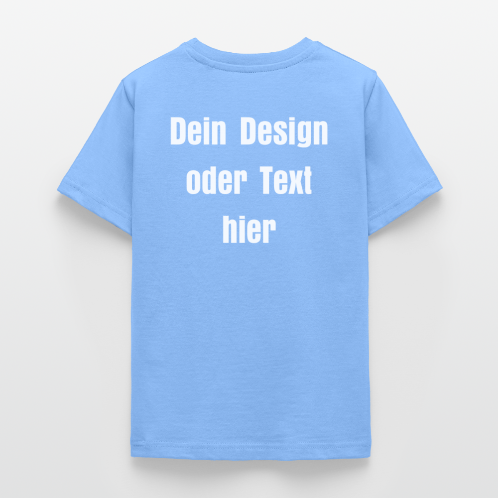 Teenager T-Shirt - personalisierbare Vorder- und Rückseite - Himmelblau