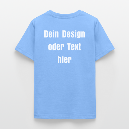 Teenager T-Shirt - personalisierbare Vorder- und Rückseite - Himmelblau