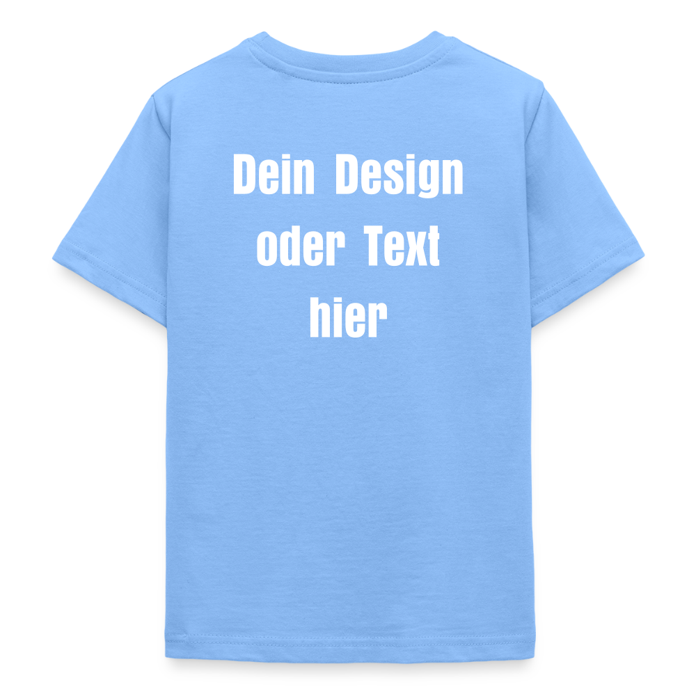 Teenager T-Shirt - personalisierbare Vorder- und Rückseite - Himmelblau