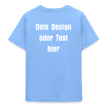 Teenager T-Shirt - personalisierbare Vorder- und Rückseite - Himmelblau