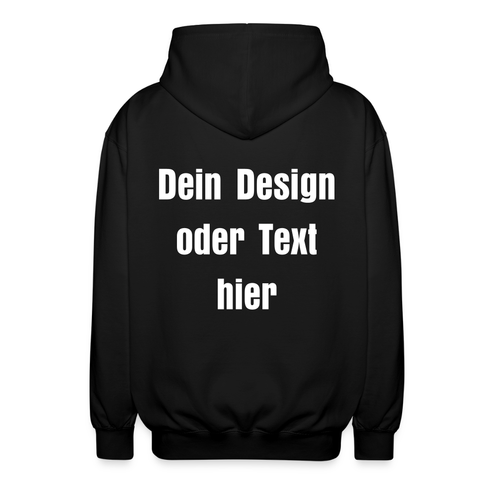 Unisex Kapuzenjacke - personalisierbare Vorder- und Rückseite - Schwarz