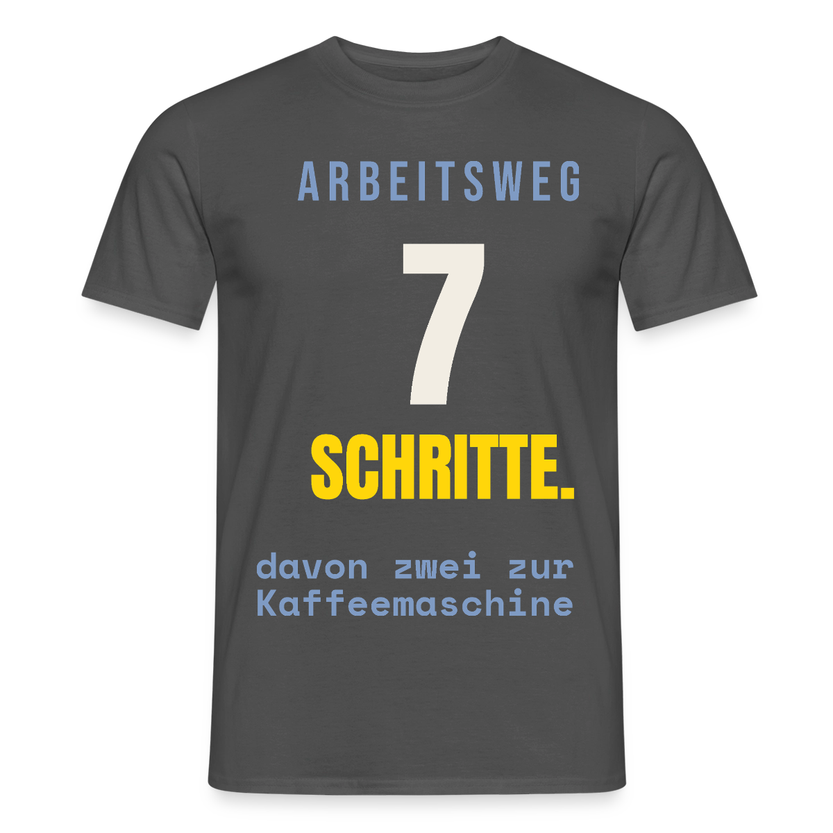 Arbeitsweg: sieben Schritte Motiv-T-Shirt für Männer, Farbe Anthrazit