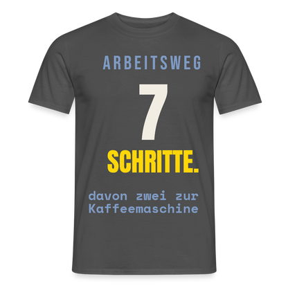 Arbeitsweg: sieben Schritte Motiv-T-Shirt für Männer, Farbe Anthrazit