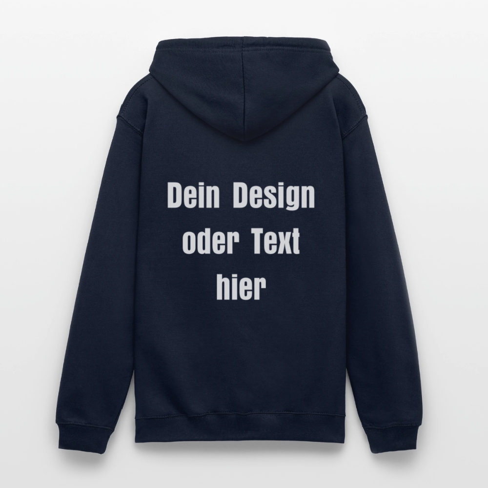 Unisex Hoodie - personalisierbare Vorder- und Rückseite - Navy