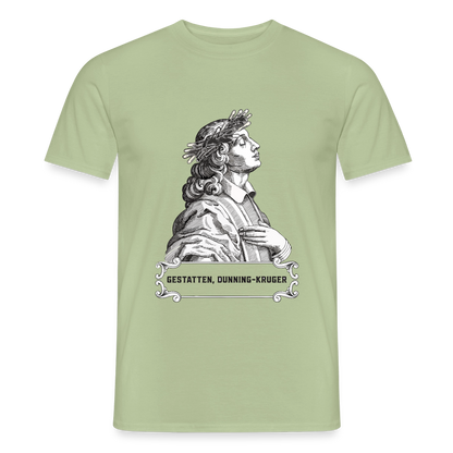 "Gestatten, Dunning-Kruger. Kupferstich-Motiv" Motiv-T-Shirt für Männer, Farbe Sage