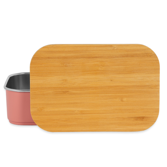Lunch Box mit Bambusdeckel - personalisierbar - Hellrosa