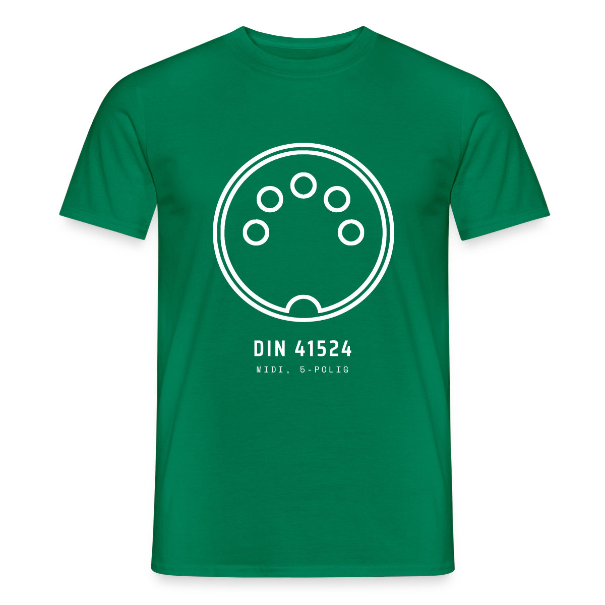 "DIN 41524, MIDI 5-polig" Motiv-T-Shirt für Männer, Farbe Kelly Green