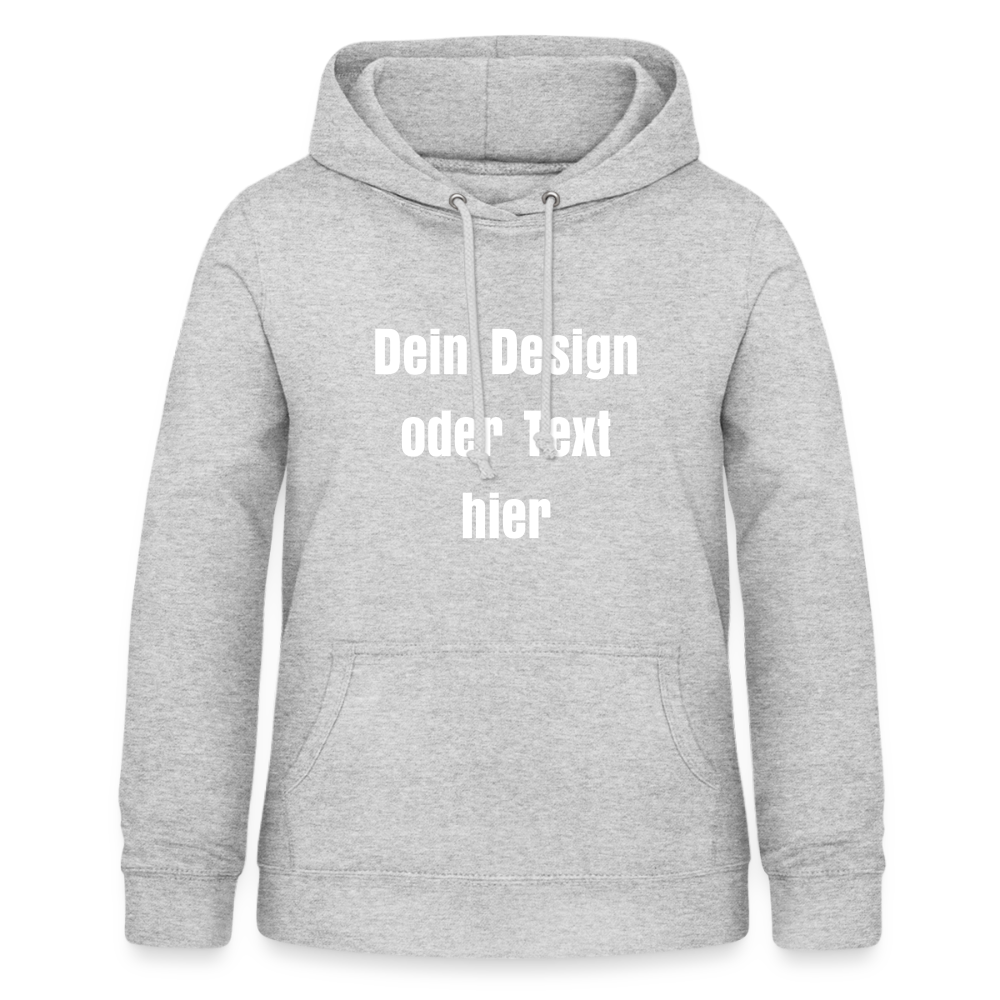 Frauen Hoodie - personalisierbare Vorder- und Rückseite - Hellgrau meliert