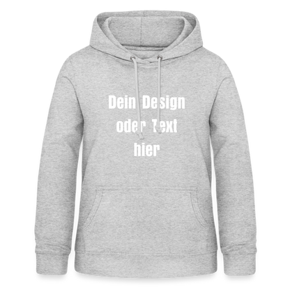 Frauen Hoodie - personalisierbare Vorder- und Rückseite - Hellgrau meliert