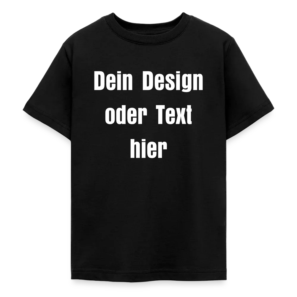 Teenager T-Shirt - personalisierbare Vorder- und Rückseite - Schwarz