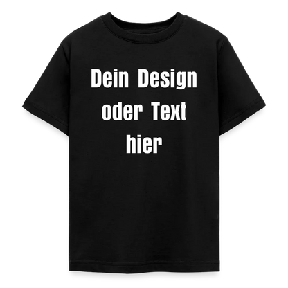 Teenager T-Shirt - personalisierbare Vorder- und Rückseite - Schwarz
