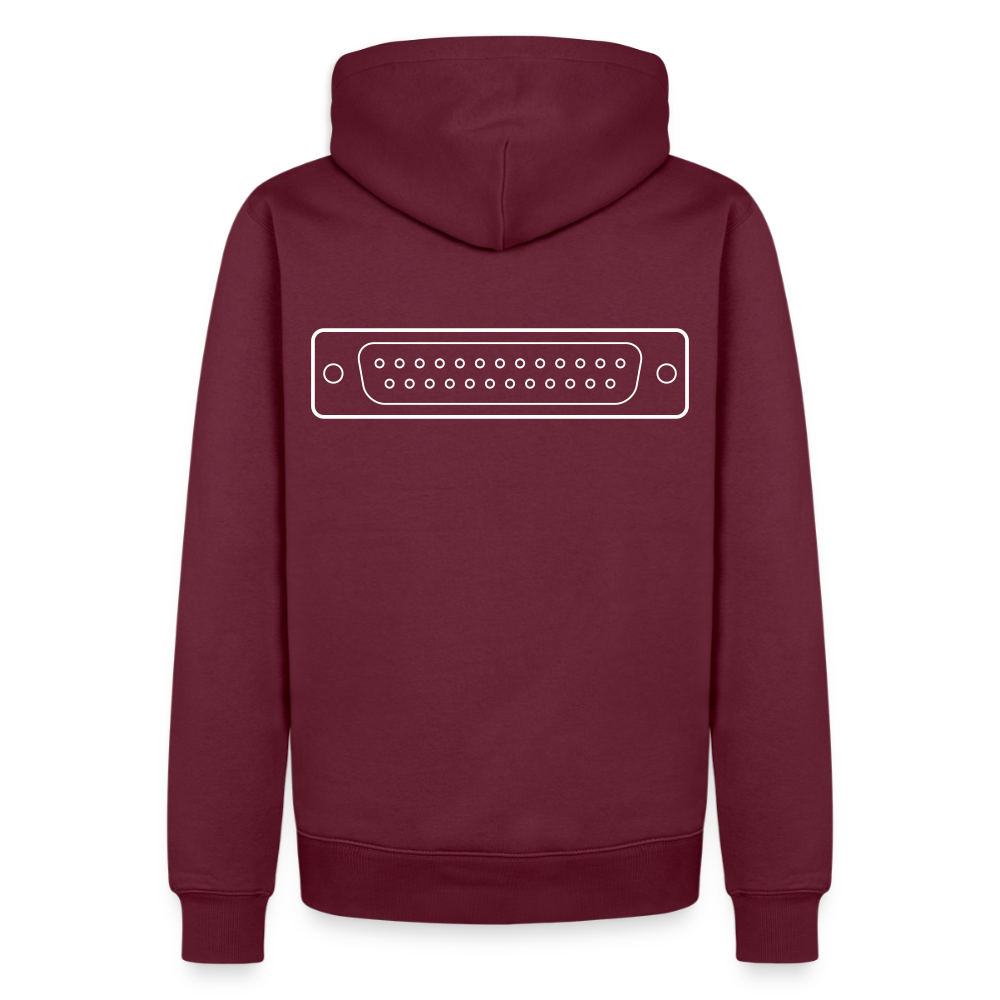 DB-25 LPT1 Retro Hoodie für Herren - Burgunderrot