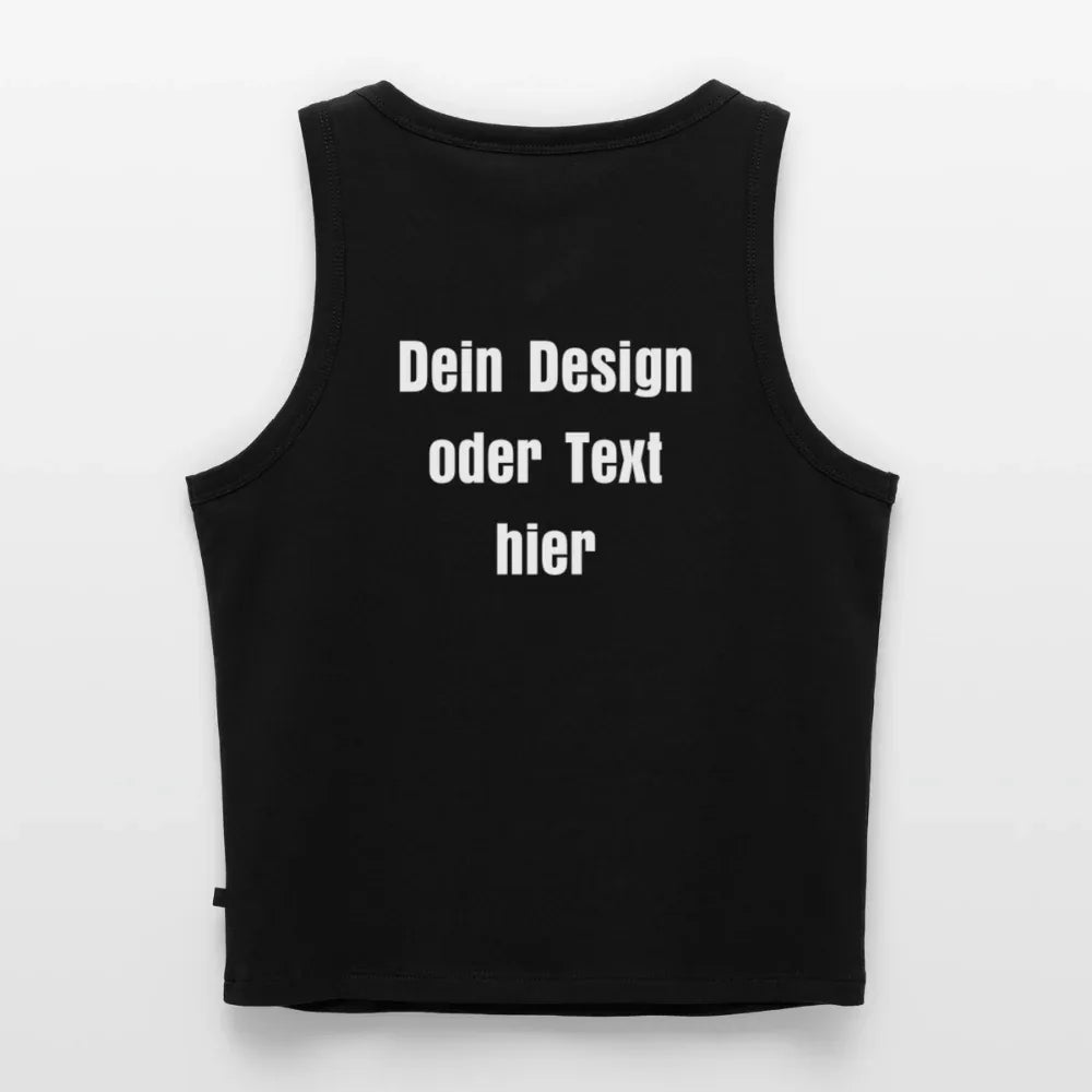 Frauen Cropped Tank Top - personalisierbar - Schwarz