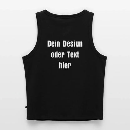 Frauen Cropped Tank Top - personalisierbar - Schwarz
