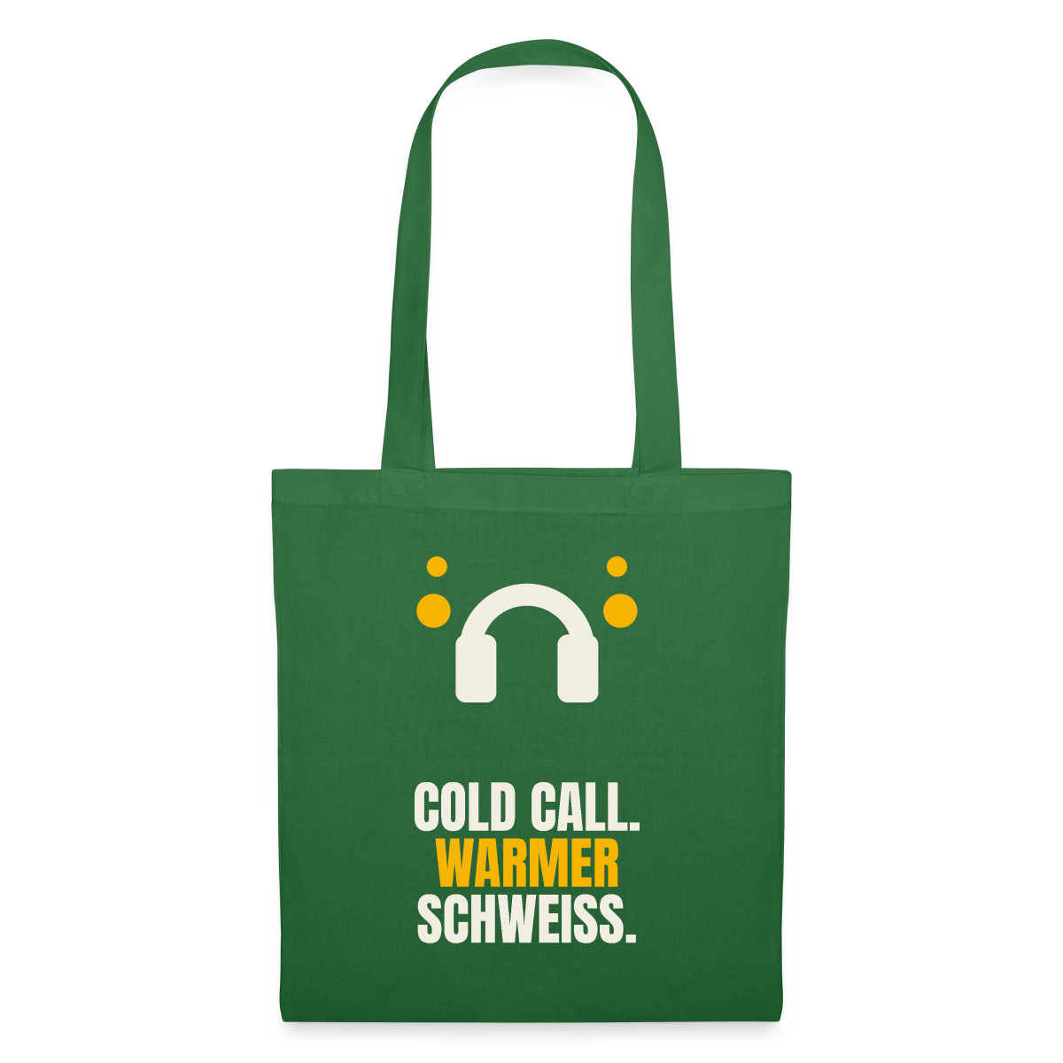 Cold Call. Warmer Schweiß. Stoffbeutel, Farbe Fichte