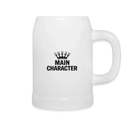 Bierkrug "Main Character" - personalisierbarer Name oder Text - Weiß