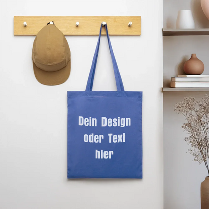 Stoffbeutel aus 100% Baumwolle - personalisierbar - Hellblau