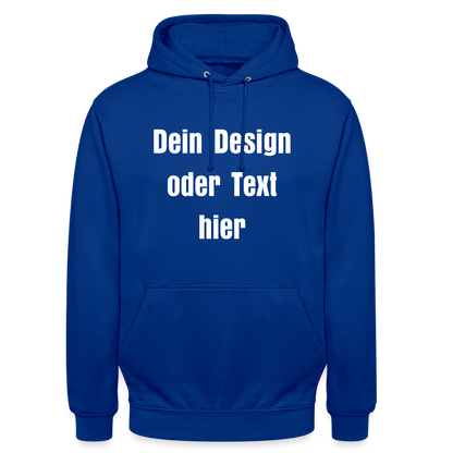 Unisex Hoodie - personalisierbare Vorder- und Rückseite - Royalblau