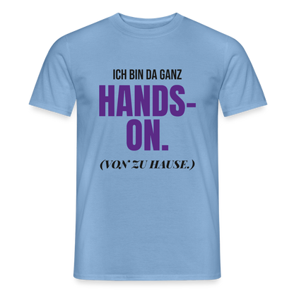 Hands-on von zu Hause Motiv-T-Shirt für Männer, Farbe Carolina Blue