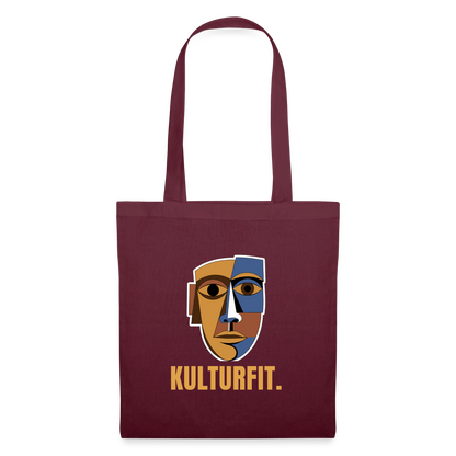 Kulturfit. Kubismus-Motiv Stoffbeutel, Farbe Burgunderrot