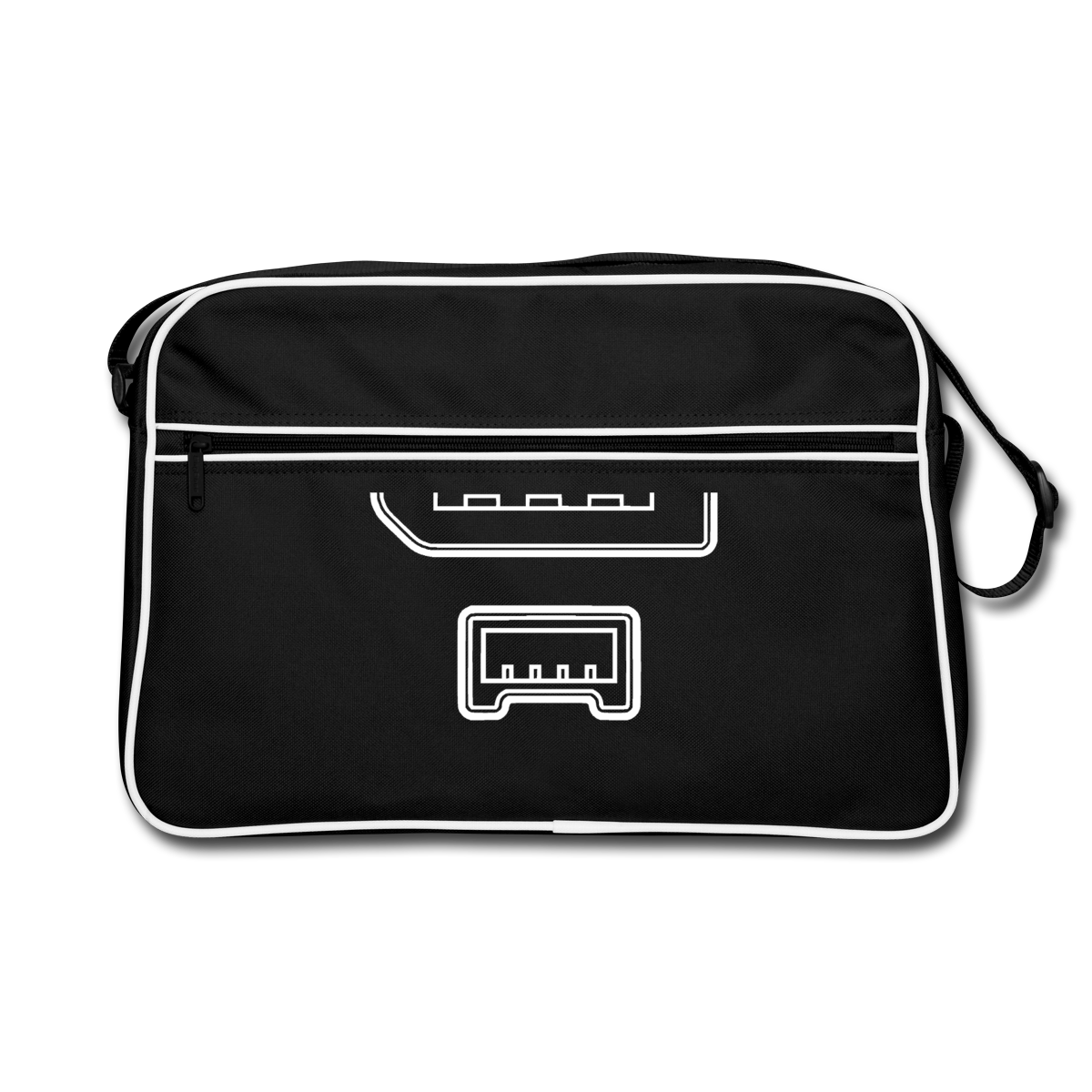 "IEEE 1394" Motiv-Retro-Tasche, Farbe Schwarz/Weiß