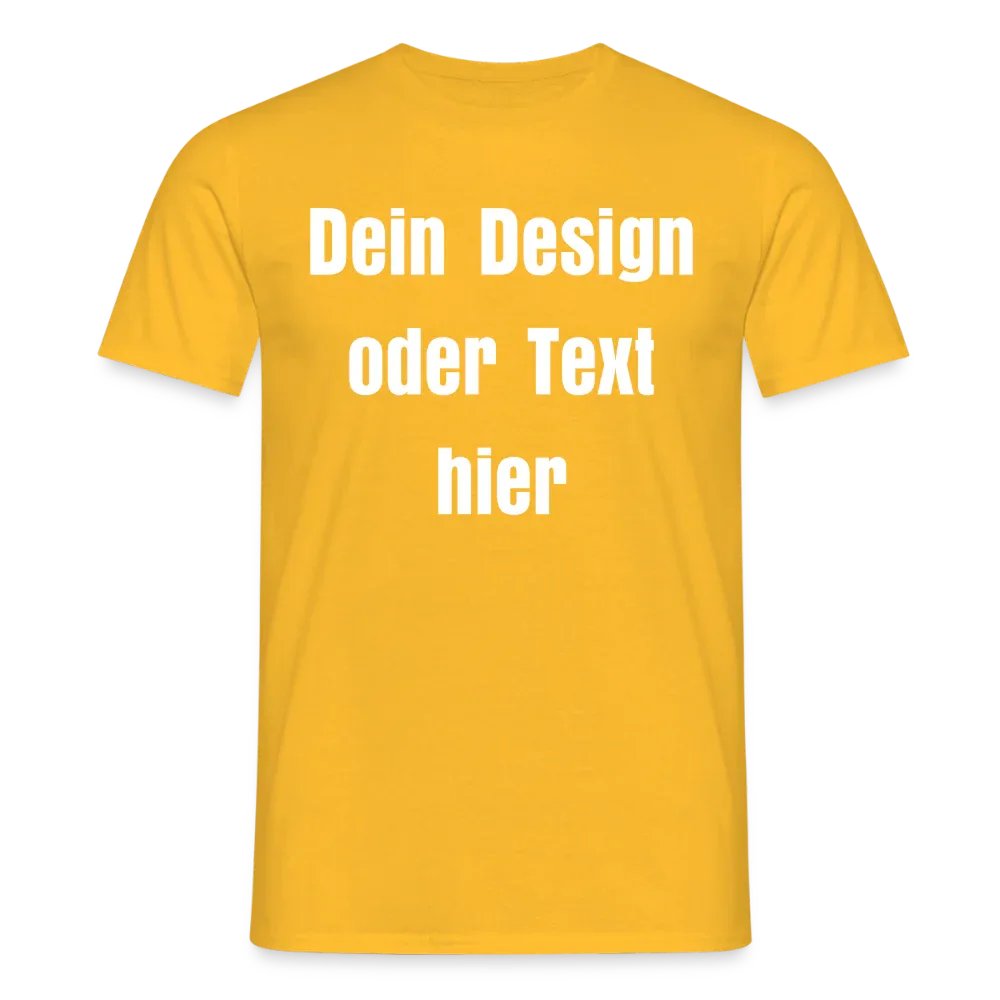 Männer T-Shirt - personalisierbare Vorder- und Rückseite - Gelb