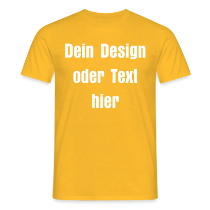 Männer T-Shirt - personalisierbare Vorder- und Rückseite - Gelb