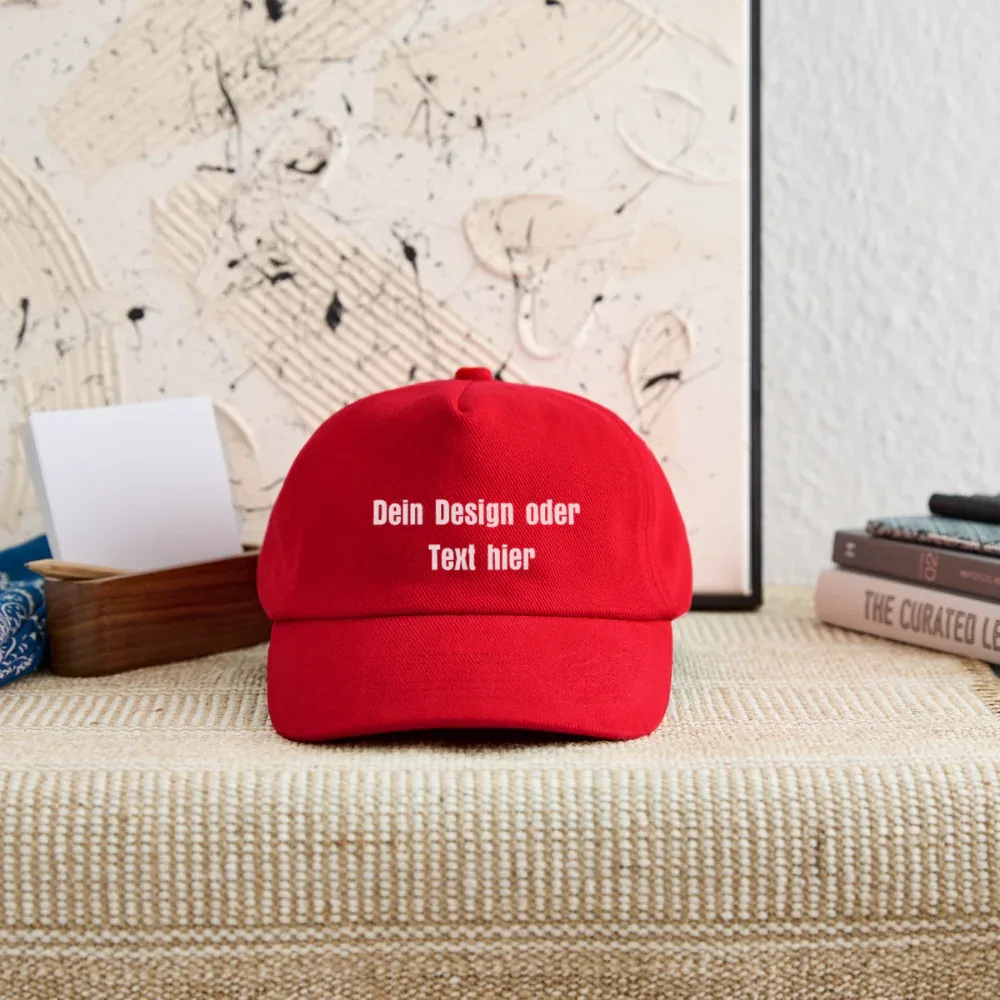 Kontrast Snapback Basecap für Kinder - personalisierbar - Rot