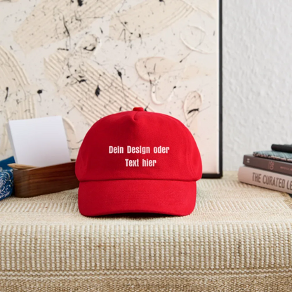 Kontrast Snapback Basecap für Kinder - personalisierbar - Rot