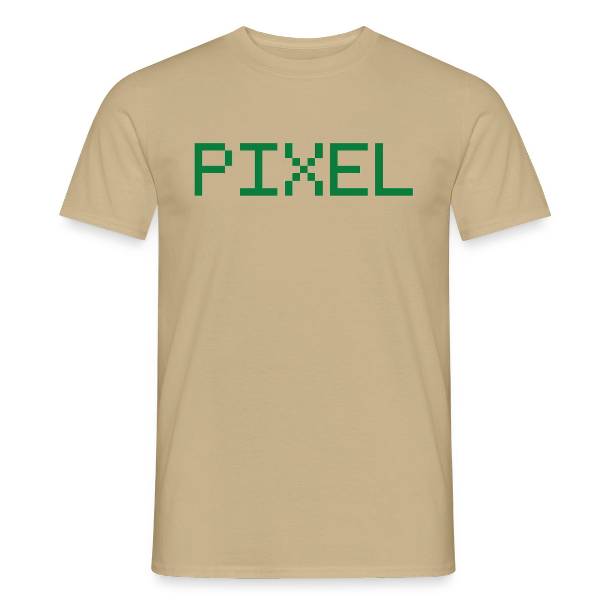 Pixel. Outline-Motiv Motiv-T-Shirt für Männer, Farbe Sandbeige