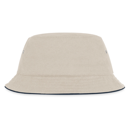 Kinder Bucket Hat - personalisierbar - Natur/Navy
