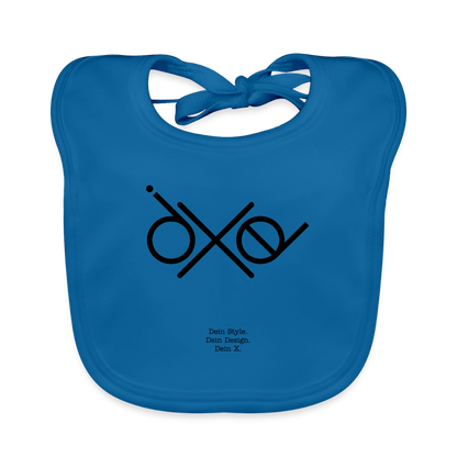 Baby Bio-Lätzchen - personalisierbar - Pfauenblau