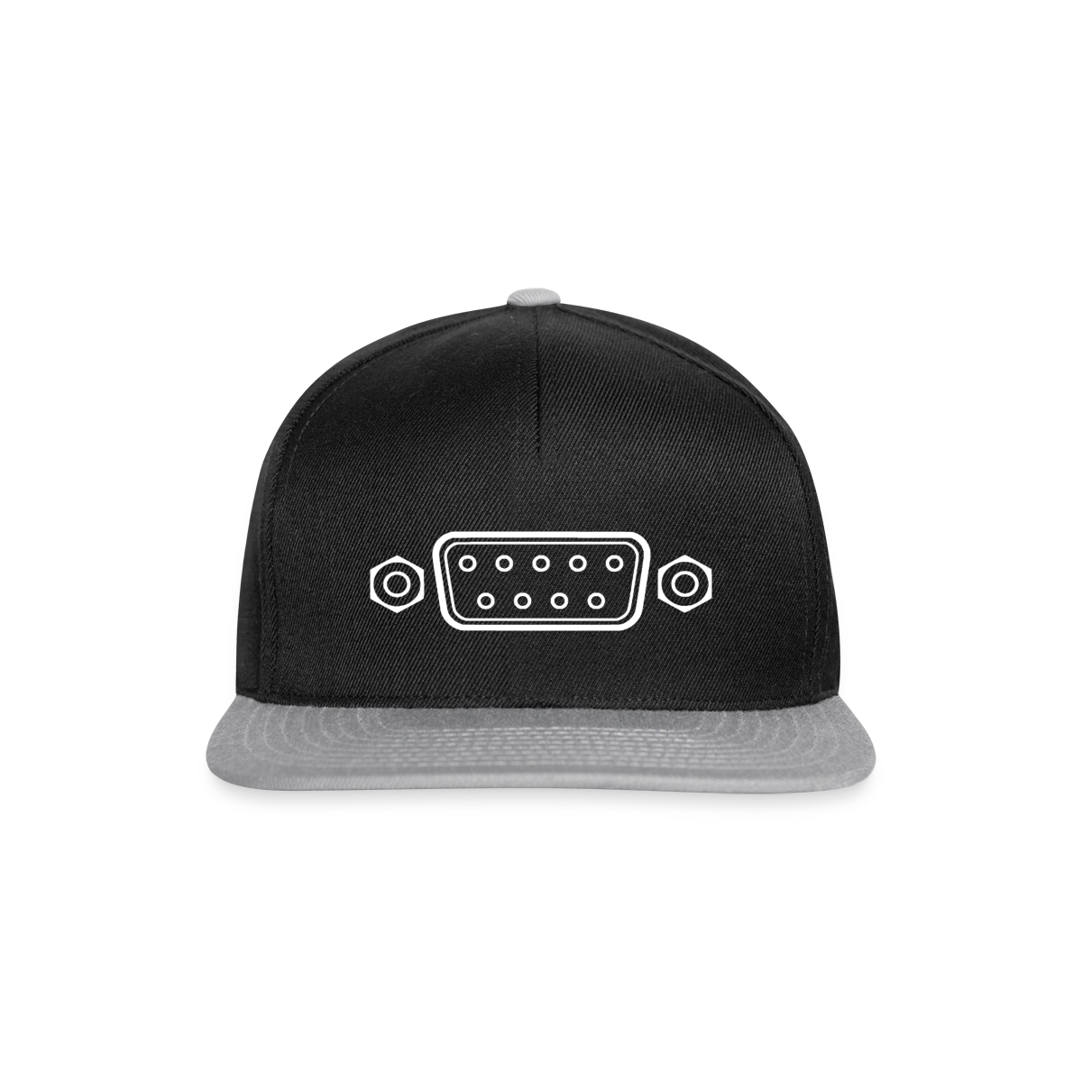RS-232 Motiv-Snapback-Cap, Farbe Schwarz/Grau