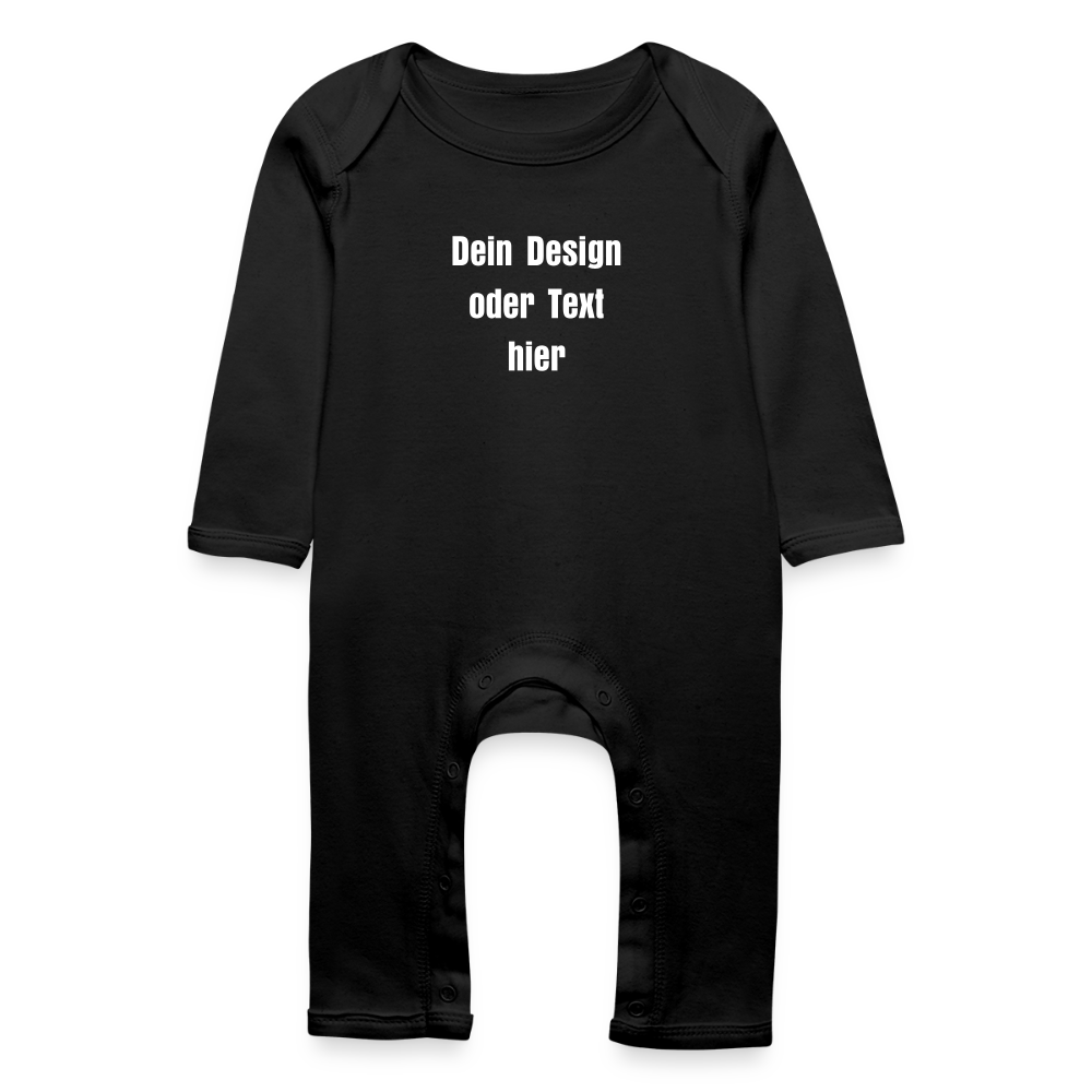 Baby Bio Strampler - personalisierbar - Schwarz