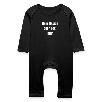 Baby Bio Strampler - personalisierbar - Schwarz