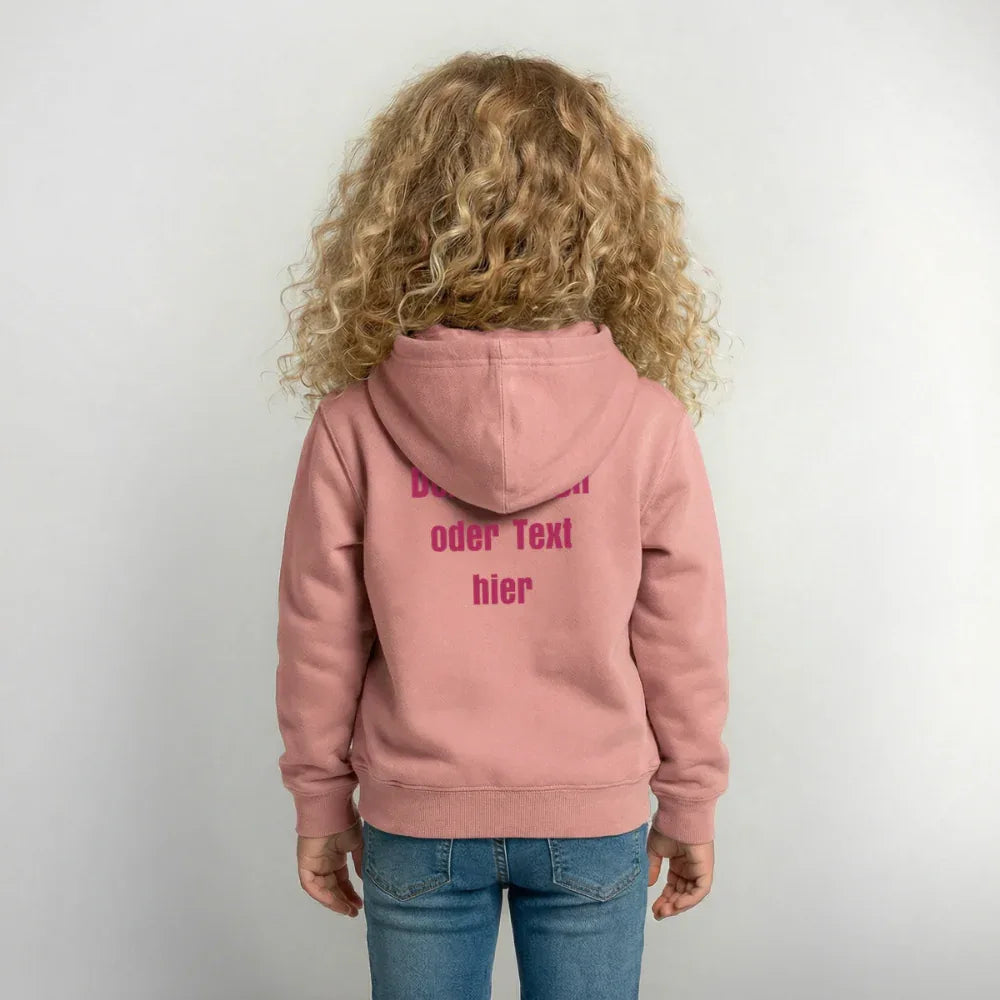 Kinder Hoodie - personalisierbare Vorder- und Rückseite - Altrosa