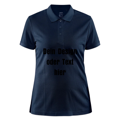 CRAFT Core Unify Frauen Polo Shirt - personalisierbar - Dunkelnavy