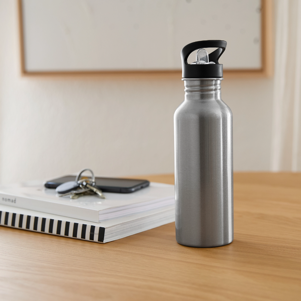 Trinkflasche Edelstahl 600 ml - personalisierbar - Lightsilver