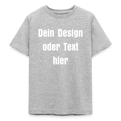 Teenager T-Shirt - personalisierbare Vorder- und Rückseite - Grau meliert