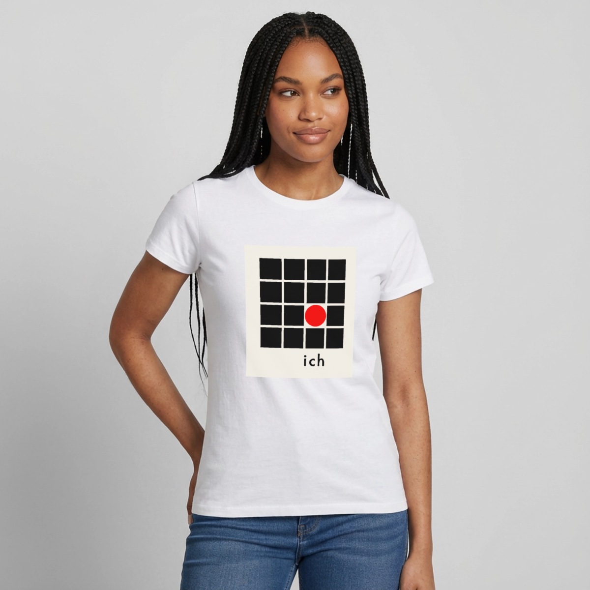 Ich bin die Ausnahme. Motiv-T-Shirt für Frauen, Farbe Weiß, Model