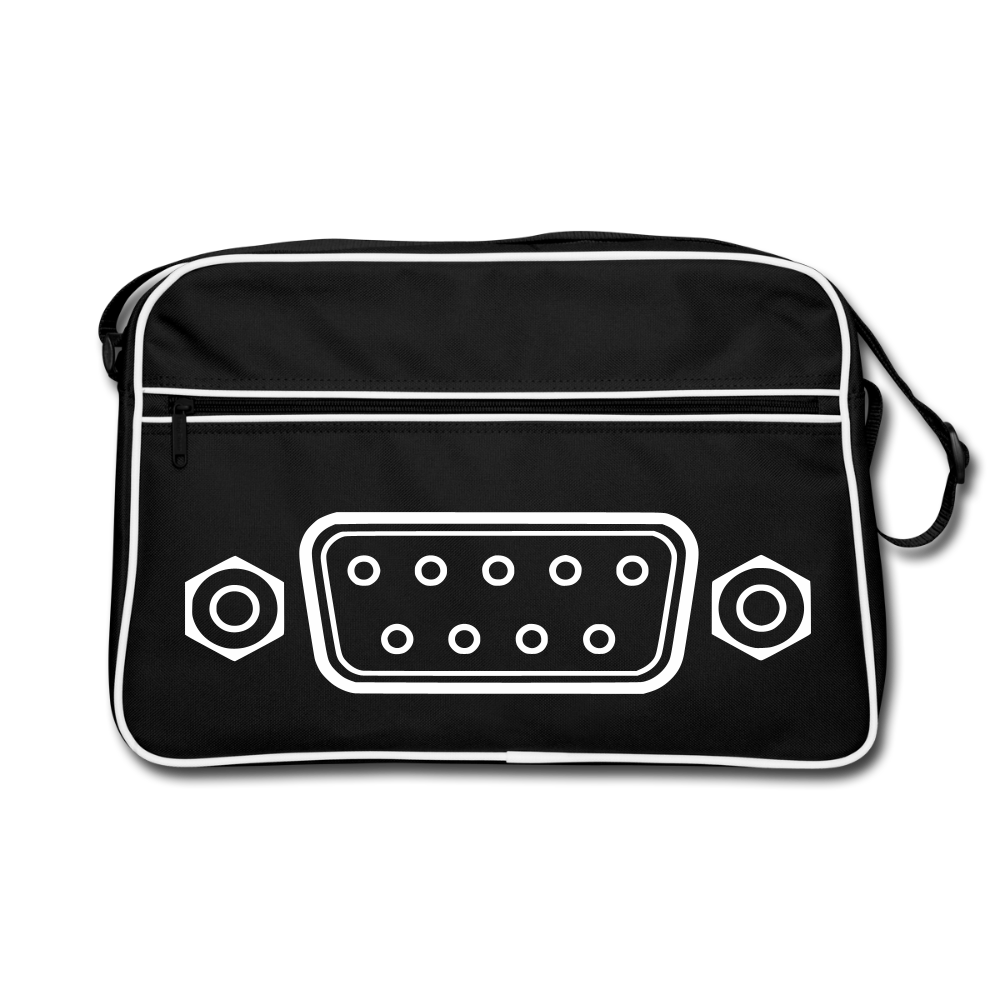DB-9 RS-232 Retro Tasche - Schwarz/Weiß
